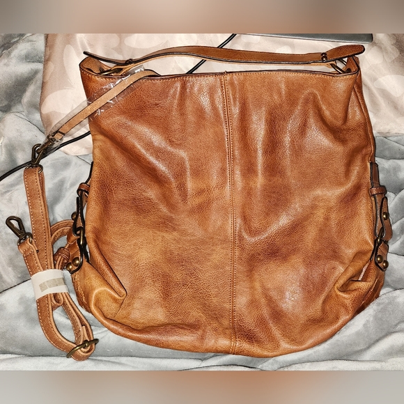 NWOT Patchwork Brown Slouchy Purse - Picture 2 of 14